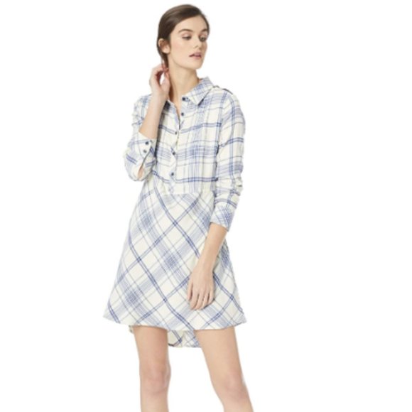 Mountain Khakis Cream & Blue Scout Dress - M - NWT - Picture 1 of 8